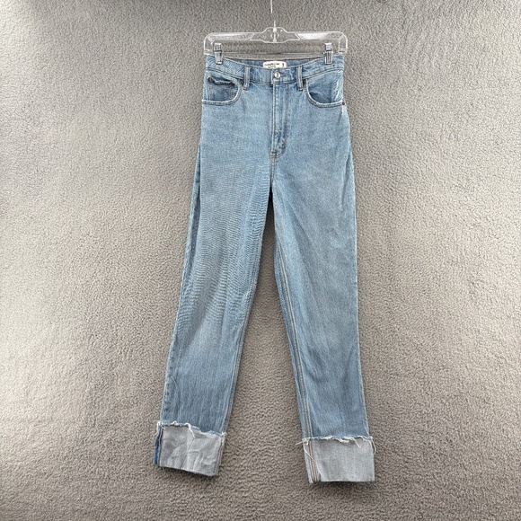 Abercrombie & Fitch The ’90s Straight Ultra High Rise Curve Love Jeans 26/2 LONG - Picture 2 of 12